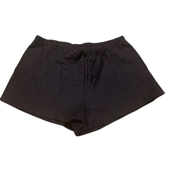 The Drop Womens Black Elastic Waist Pull Up Linen Blend Shorts XL Beach Vacation - Picture 1 of 6